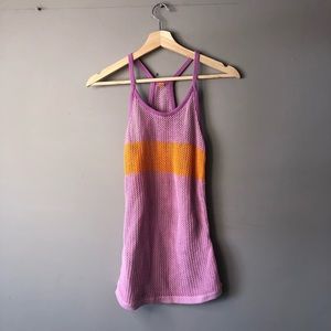 Billabong knit tank top shirt pink orange small